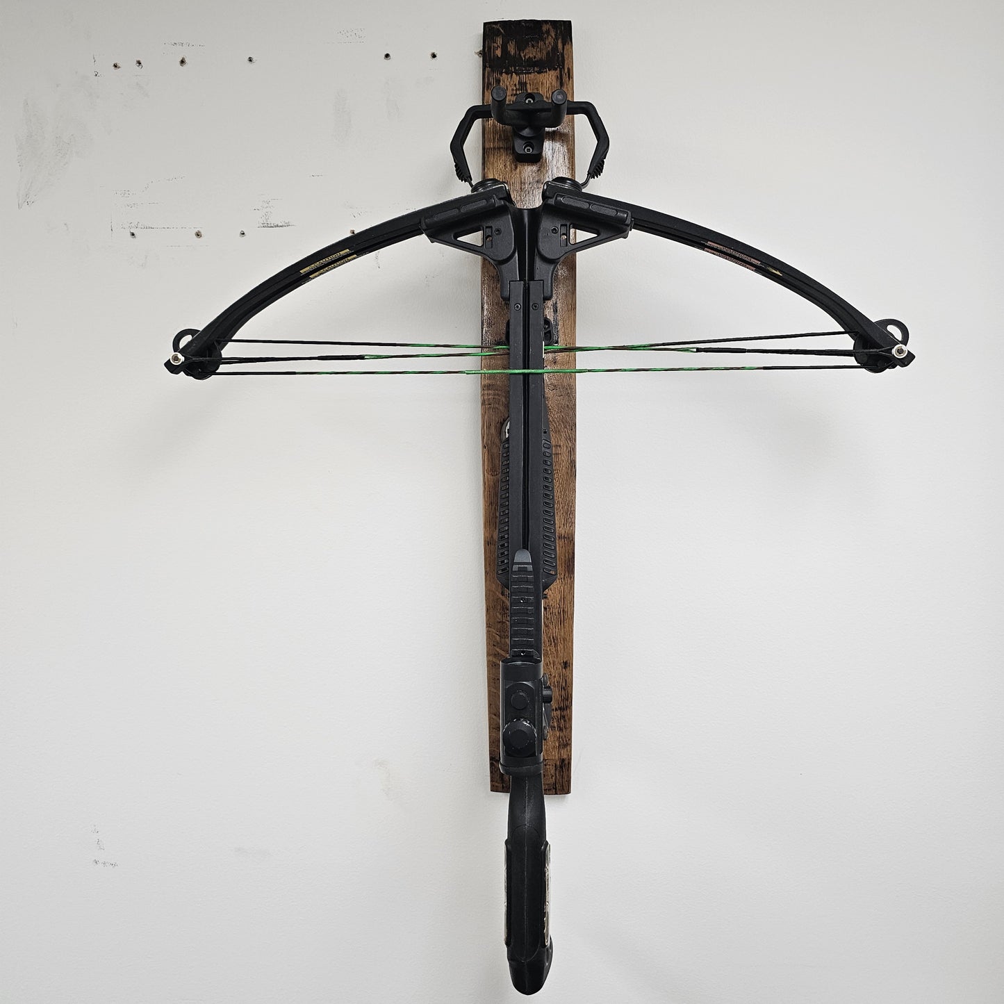 Whiskey Barrel Bow Holder | Wall-Mounted Archery Rack | Personalized Rustic Display for Compound & Crossbows