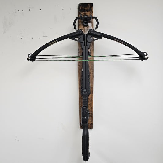 Whiskey Barrel Bow Holder | Wall-Mounted Archery Rack | Personalized Rustic Display for Compound & Crossbows