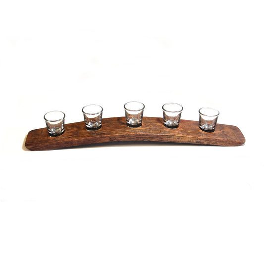 Original Whiskey Barrel Shot Flight | 5-Glass Tasting Tray