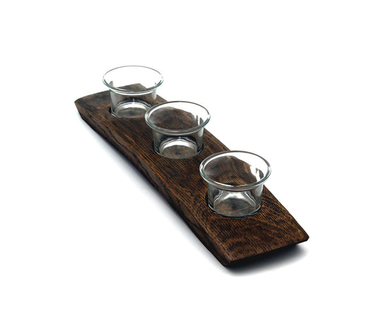 3-Votive Wine Barrel Candle Holder – Rustic Tea Light Display