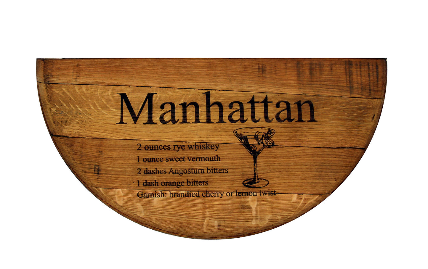Engraved Whiskey Barrel Head Sign | Personalized Half Barrel Lid | Custom Bourbon Decor