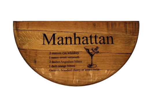 Engraved Whiskey Barrel Head Sign | Personalized Half Barrel Lid | Custom Bourbon Decor