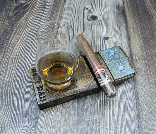 Personalized Glencairn Glass & Cigar Coaster