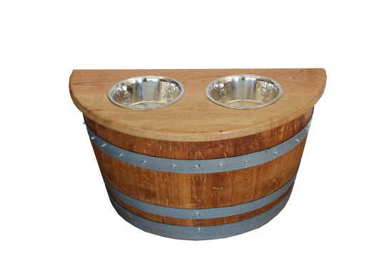 Barrel Elevated Dog Feeder