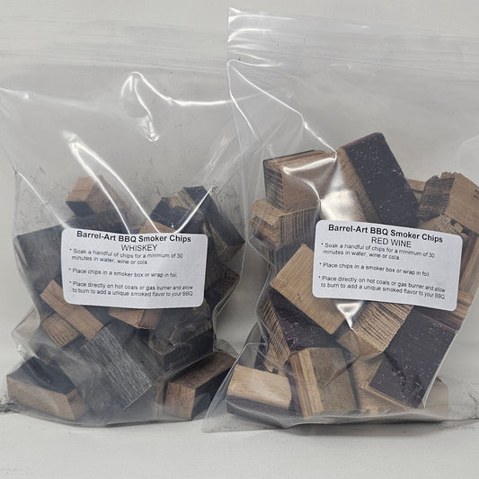 Whiskey & Wine Barrel BBQ Smoking Chips – 2 lb Reclaimed Oak Grill Wood | Bourbon & Wine Infused