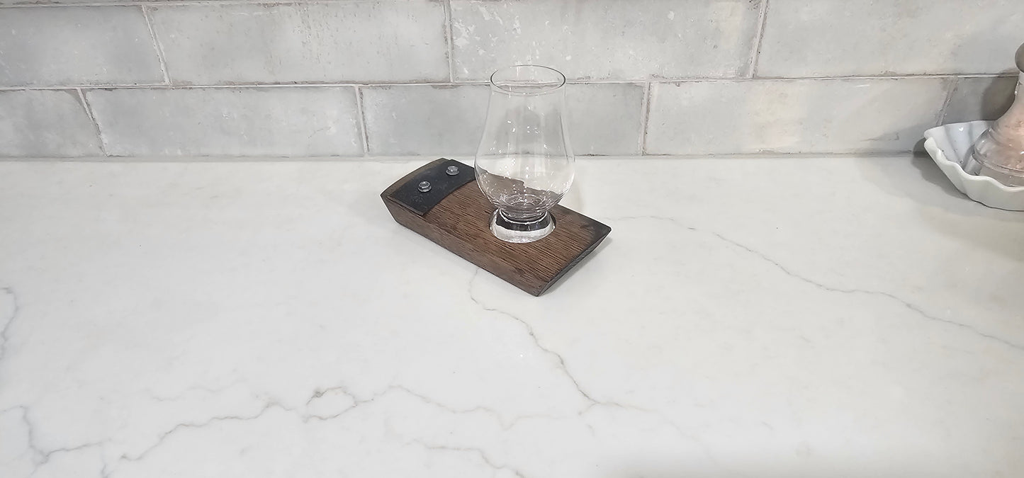 Single Whiskey Barrel Coaster | Glencairn Glass Gift Option