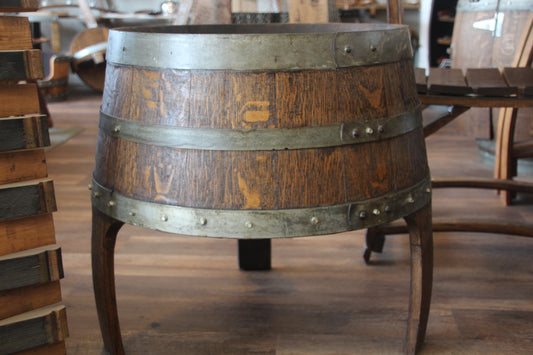 Wine or Whiskey Barrel Side Table –  Handmade from Reclaimed Barrels
