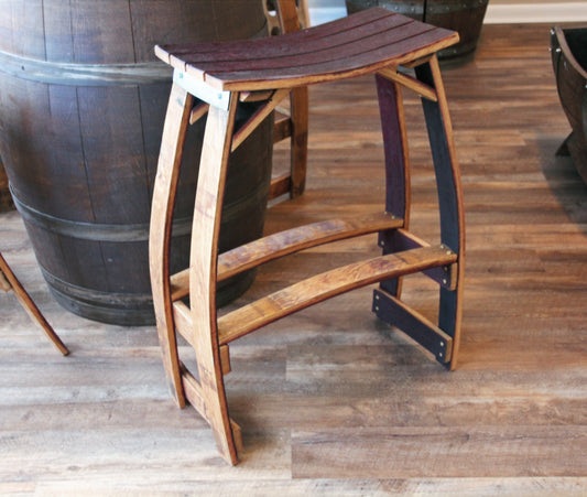 Wine Barrel Stave Stool – Reclaimed Oak Bar Stool | Rustic Counter Seating for Home, Bar, Winery, or Restaurant