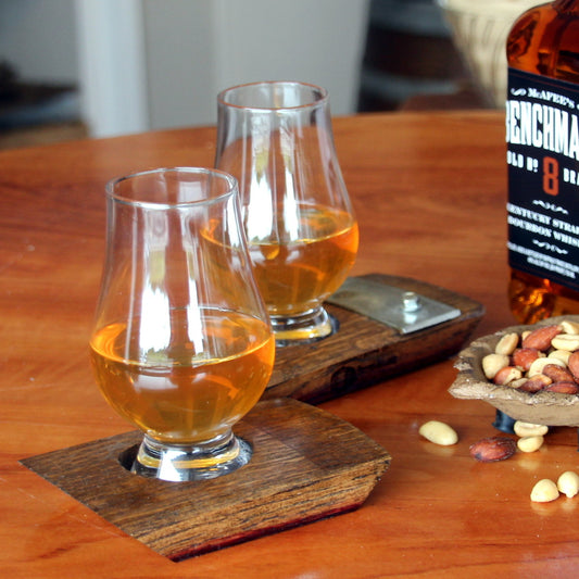 Single Whiskey Barrel Coaster | Glencairn Glass Gift Option