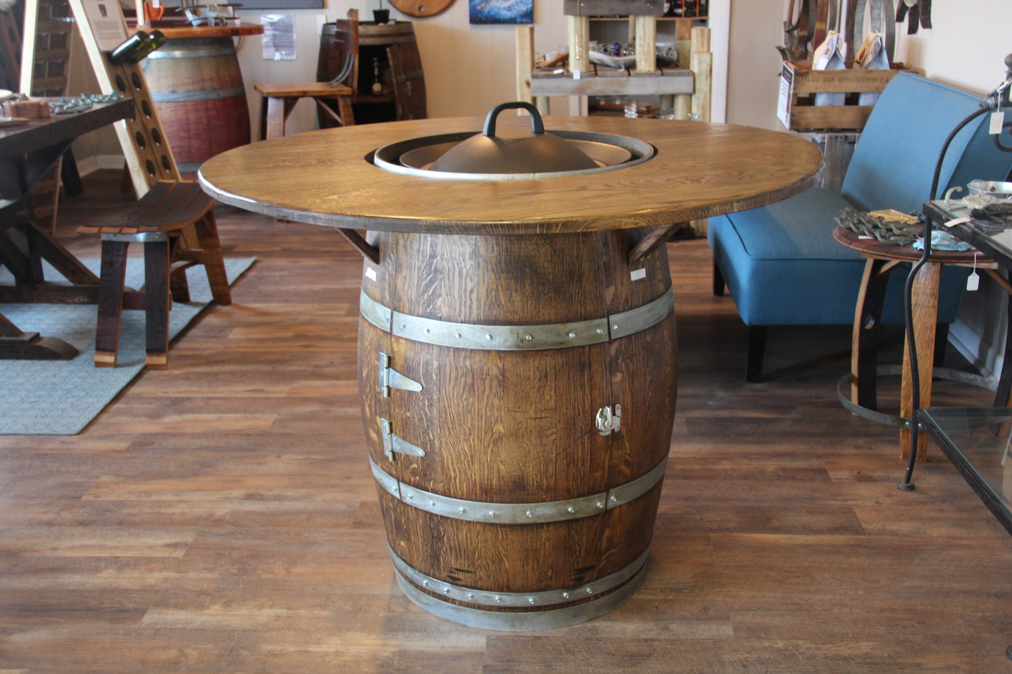 Wine Barrel Fire Pit
