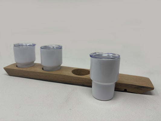 Mini Tumbler Shot Flight – 3 or 4 Glass Flight Board with Straws