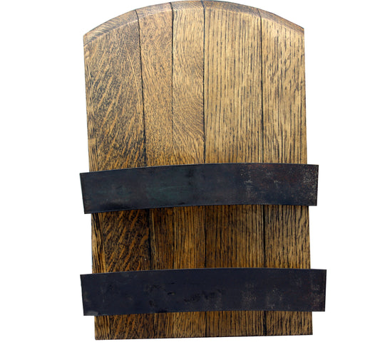 Whiskey Flight Board Display Stand – Barrel Head Rack for 2 Boards with Optional Personalization