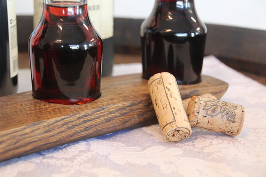 Wine Barrel Carafe Flight – 3 Glass Wine Tasting Tray