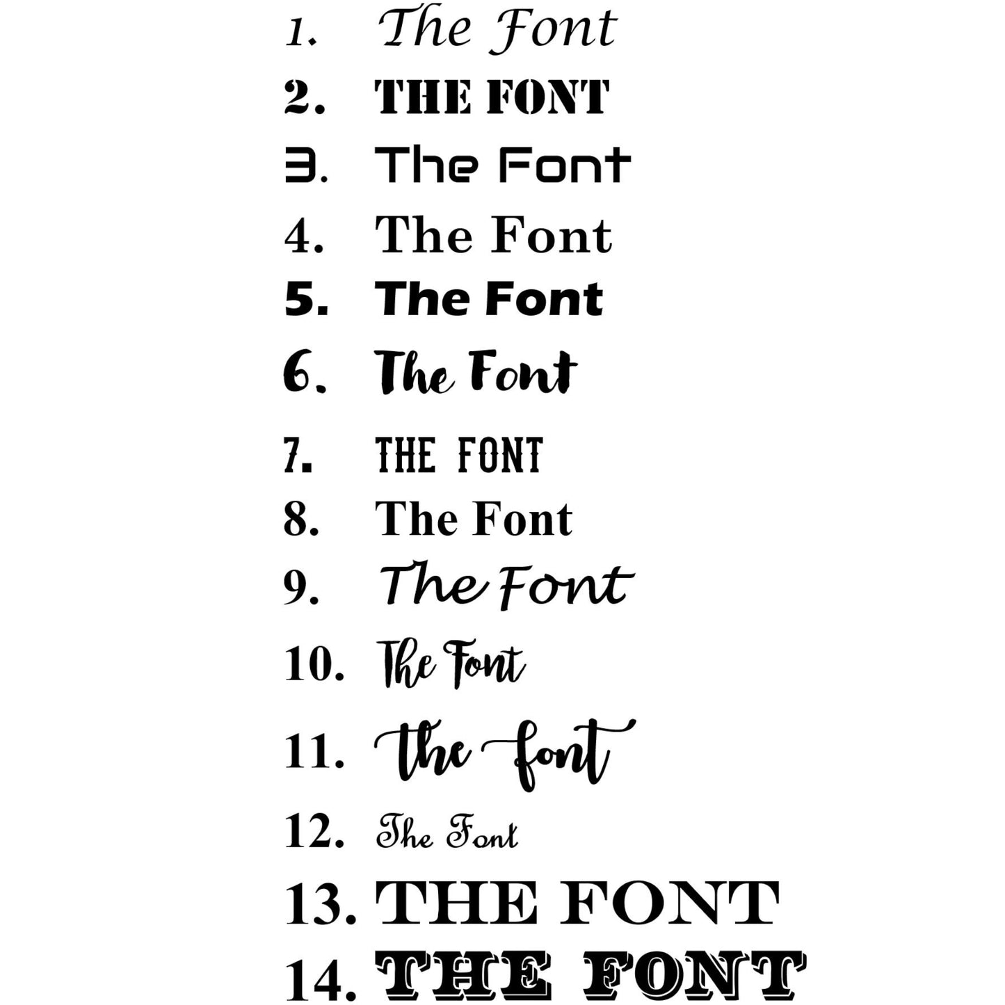 font choices