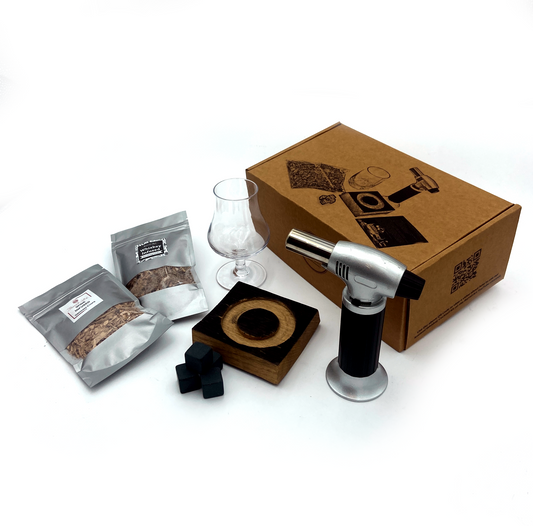 Smoked Whiskey Cocktail Kit – Barrel-Aged Flavor at Home | Includes Smoking Tray, Stones, Chips & Recipe Card
