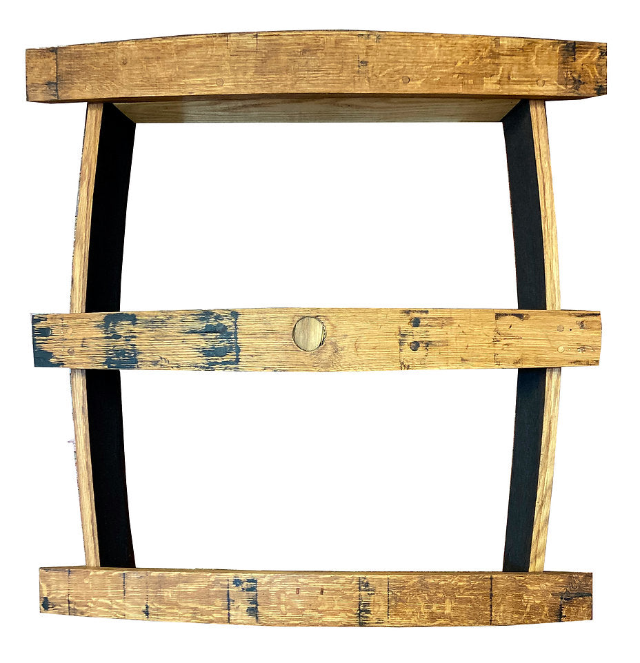 Whiskey Barrel Stave Wall Bar 3 shelf