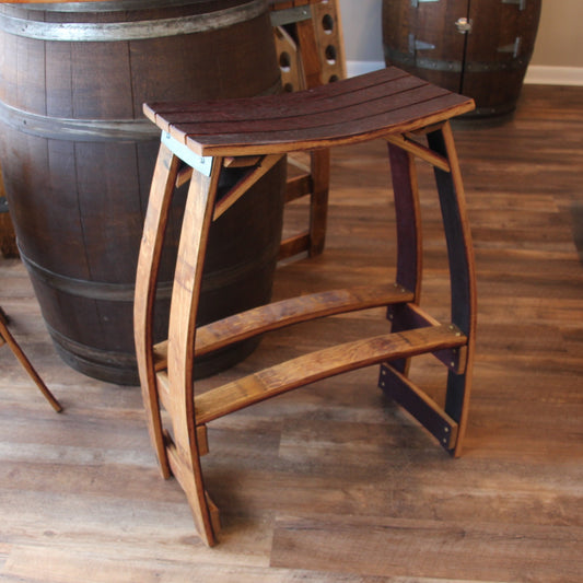 Wine Barrel Stave Stool – Reclaimed Oak Bar Stool | Rustic Counter Seating for Home, Bar, Winery, or Restaurant