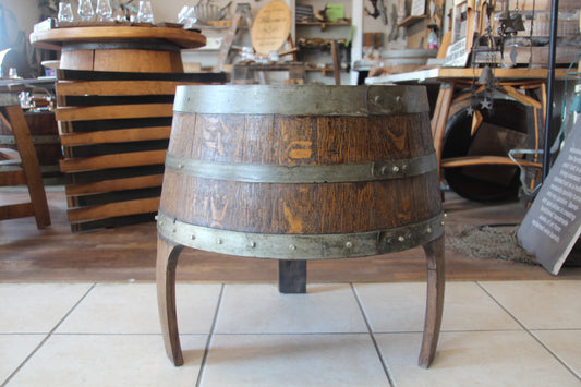Wine or Whiskey Barrel Side Table –  Handmade from Reclaimed Barrels