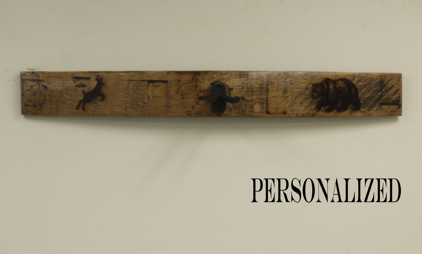 Whiskey Barrel Bow Holder | Wall-Mounted Archery Rack | Personalized Rustic Display for Compound & Crossbows