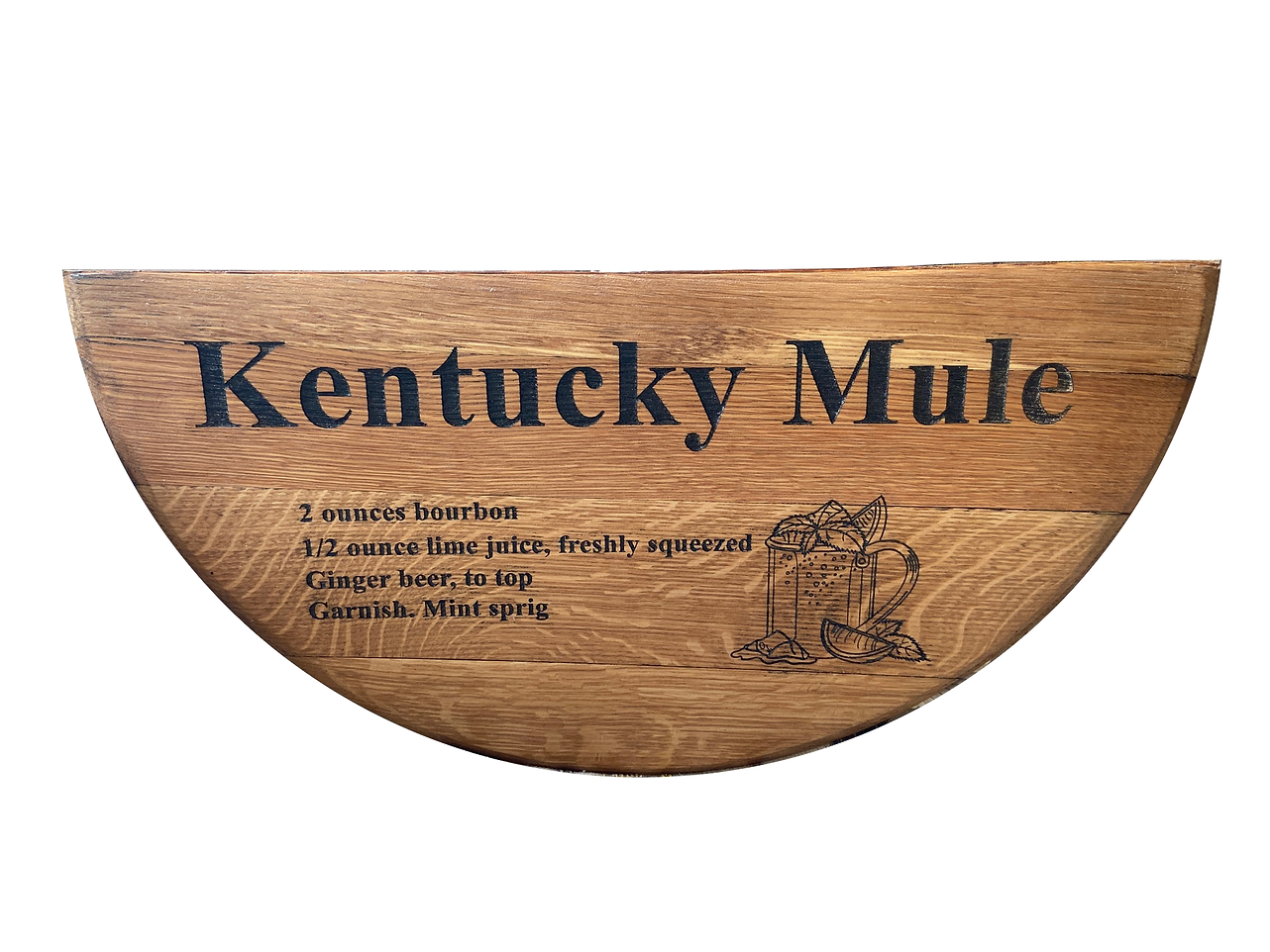 Engraved Whiskey Barrel Head Sign | Personalized Half Barrel Lid | Custom Bourbon Decor