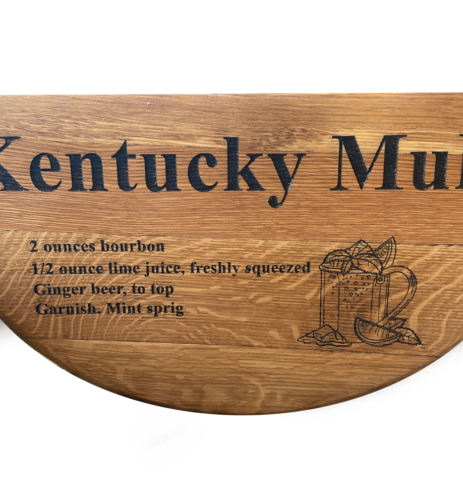 Engraved Whiskey Barrel Head Sign | Personalized Half Barrel Lid | Custom Bourbon Decor