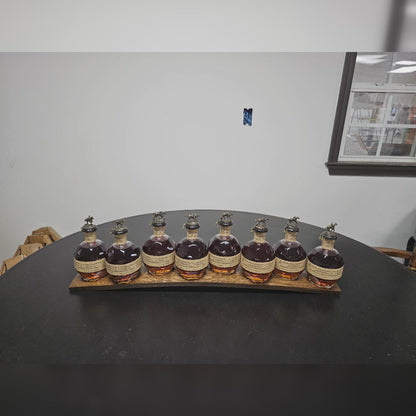 Front view of the eight-bottle bourbon collection display; bottles not included.
