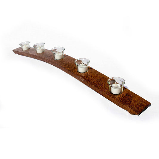 Wine Barrel Stave 5 Candle Holder