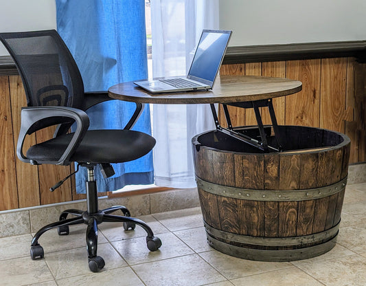 Wine Barrel Lifting Top Table
