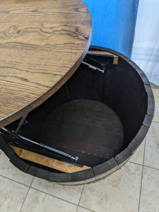Wine Barrel Lifting Top Table
