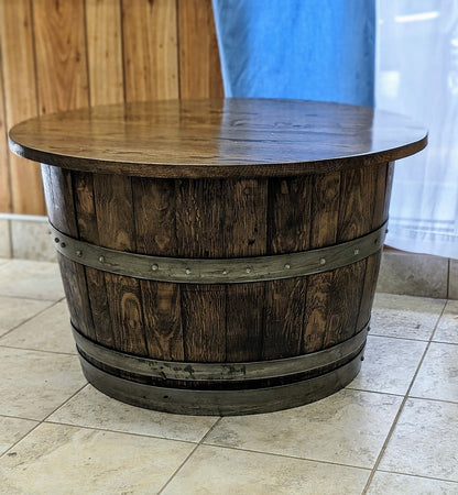 Wine Barrel Lifting Top Table