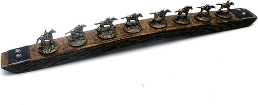 Blanton's Bourbon Stopper Display - Dark Walnut with metal barrel band accents