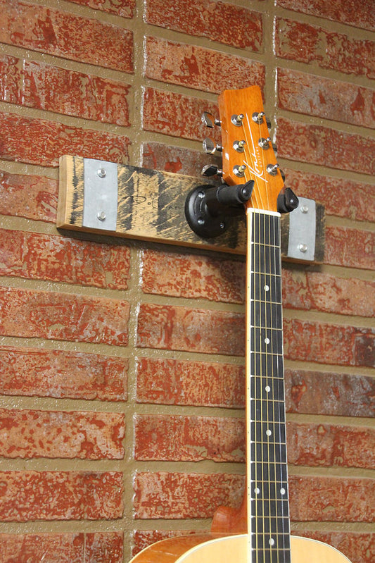Barrel Stave Guitar Holder – Wall Mount Made from Reclaimed Whiskey or Wine Barrel with Optional Personalization