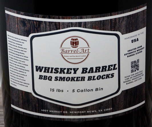 Whiskey Barrel BBQ Smoker Blocks/Oak Smoking Chunks 15lbs