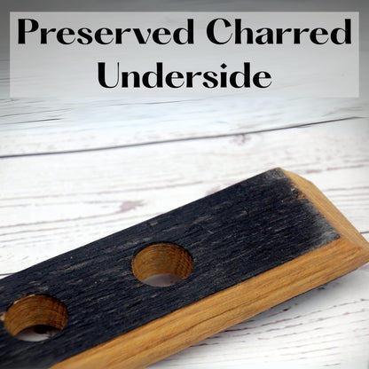 Preserved charred underside of authentic bourbon barrel stave