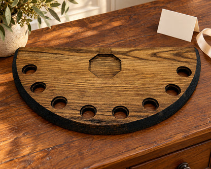Blanton’s Horse Stopper Display – Reclaimed Barrel Head Bottle & Cork Holder in collector gift moment.