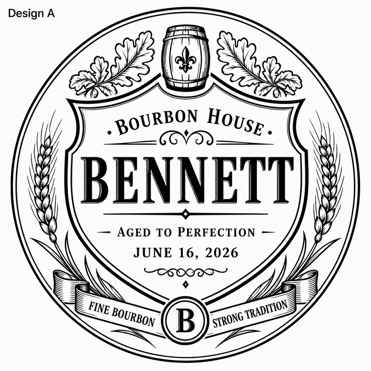 Custom Engraved Whiskey Barrel Head – Personalized Sign with Optional Easel