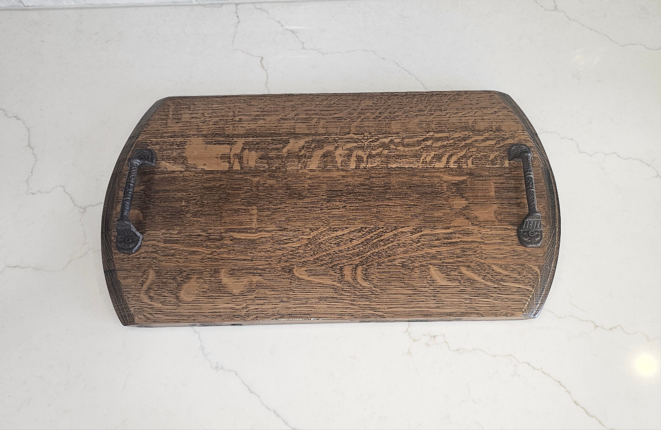 Wine Barrel Serving Tray – Reclaimed French Oak Charcuterie Board