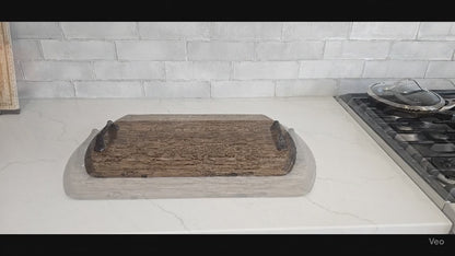 Wine Barrel Serving Tray – Reclaimed French Oak Charcuterie Board